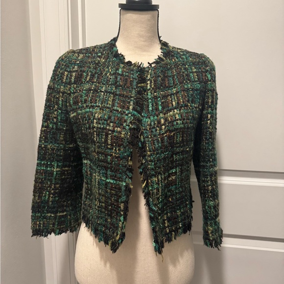 ASO BLAIR WALDORF GREEN TWEED BLAZER - IT40/4 - Picture 3 of 6